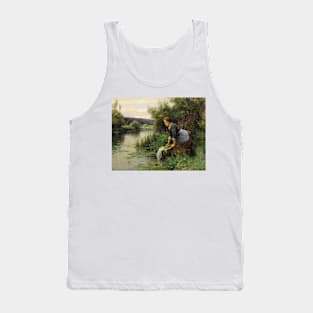 Laundress by the Water's Edge by Daniel Ridgway Knight Tank Top